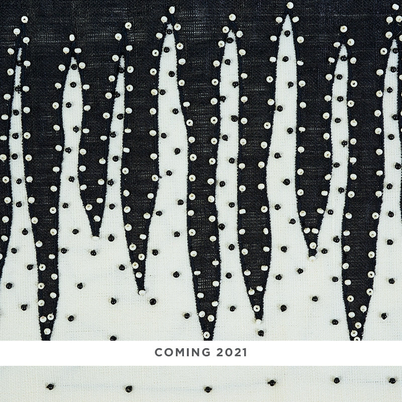 79670 | Stalactite Tape, Black & White - Schumacher Fabric
