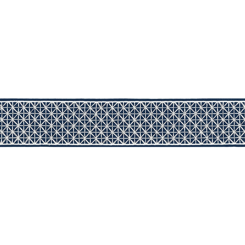 68640 | Directoire Tape, Bleu Marine - Schumacher Fabric