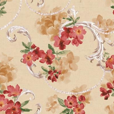 Shop FF50606 Fairfield Reds Floral by Seabrook Wallpaper