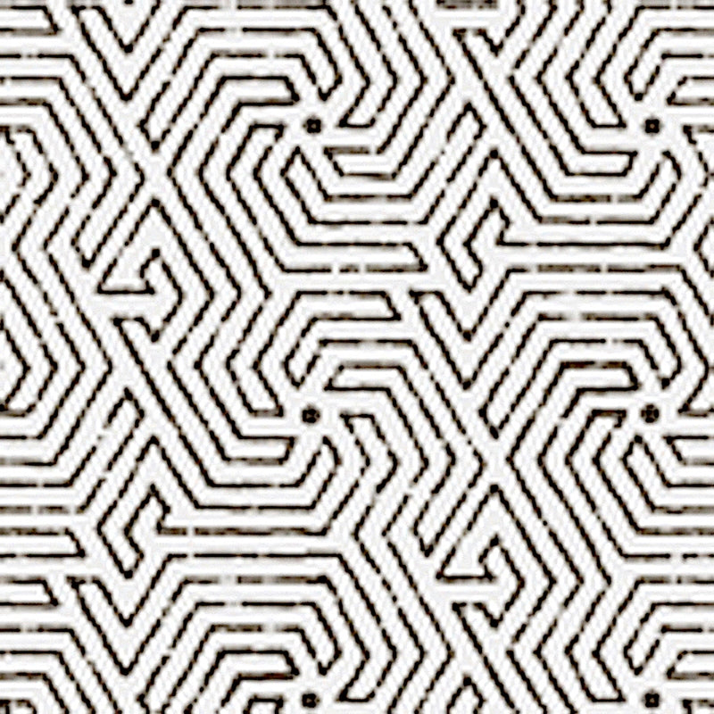 View 2510-11WP Maze Black by Quadrille Wallpaper