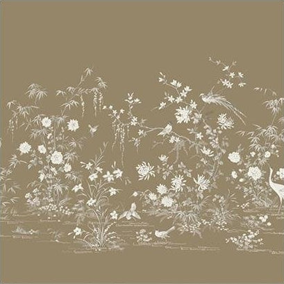 Acquire KT2263M Ronald Redding 24 Karat Flowering Vine Chino Wallpaper Mural Brown by Ronald Redding Wallpaper