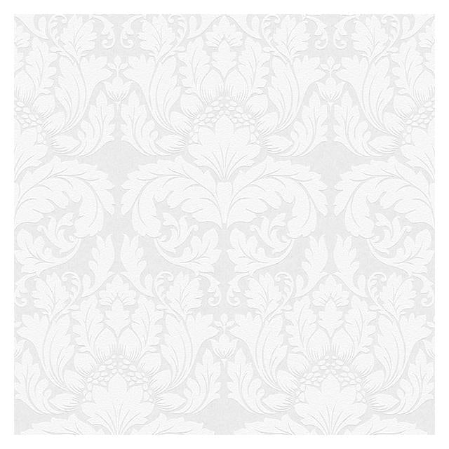 View 4000-95135-1 PaintWorks Jan White Damask Paintable White Brewster Wallpaper