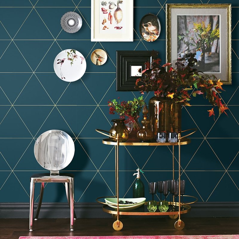 Shop 2763-24228 Moonlight Teal Geometric A-Street Prints Wallpaper