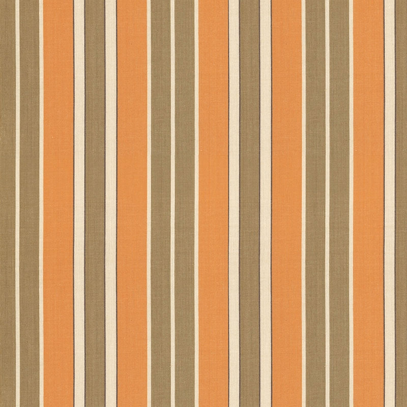 Purchase sample of 62995 Beacon Cotton Stripe, Pumpkin/Mocha/Java by Schumacher Fabric