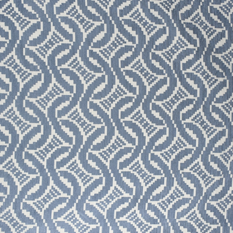 Acquire S2378 Chambray Blue Geometric Greenhouse Fabric