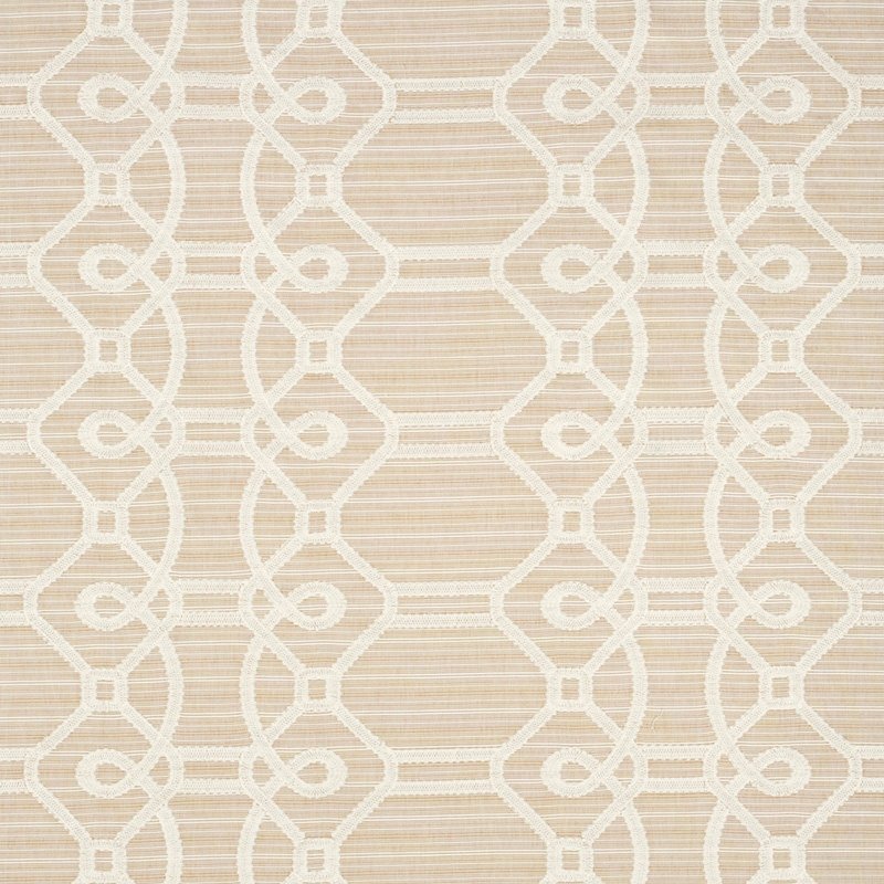 Purchase sample of 71934 Ziz Embroidery, Natural by Schumacher Fabric