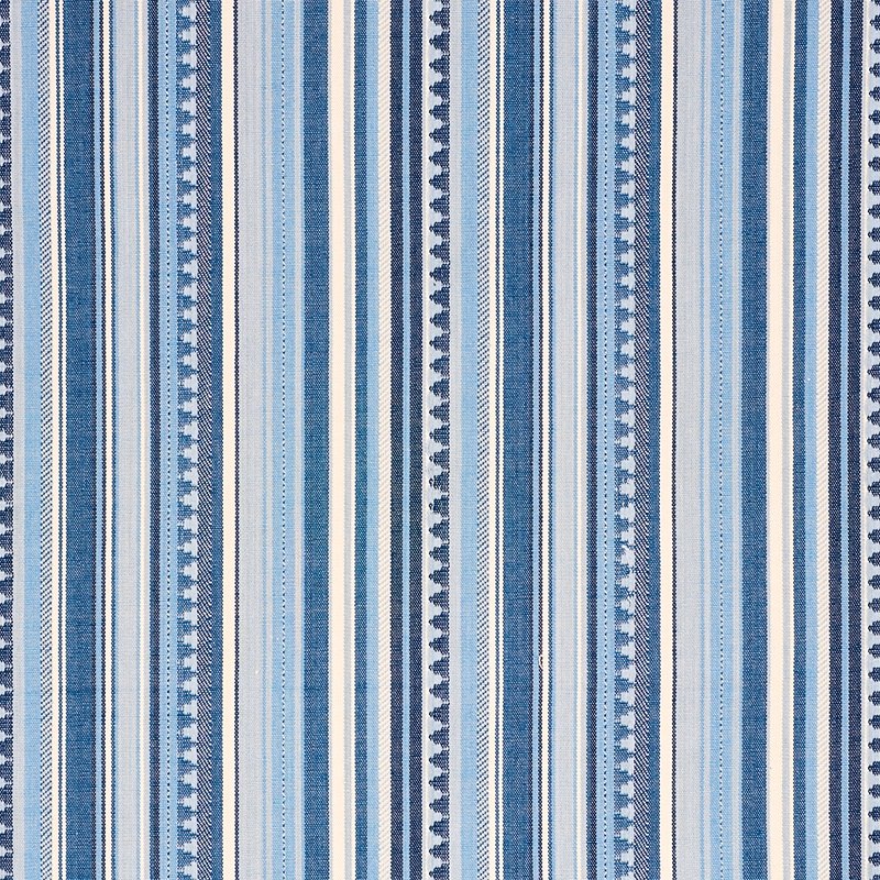 Purchase sample of 78731 Zuni Stripe, Blue by Schumacher Fabric