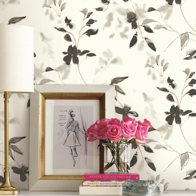 View Psw1103Rl Simply Candice Botanical Black Peel And Stick Wallpaper