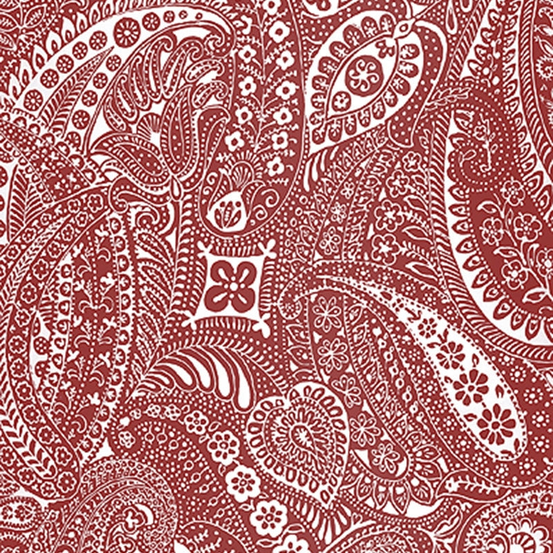 Select 5003191 Paisley Print Red Schumacher Wallpaper