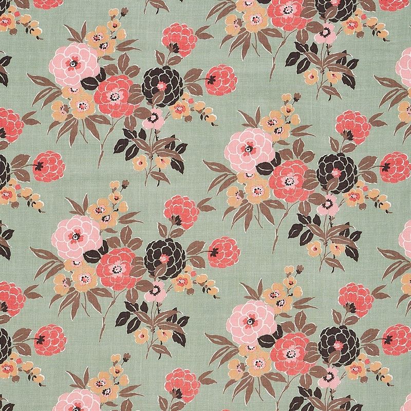 Purchase sample of 180023 Valentina Floral, Green by Schumacher Fabric