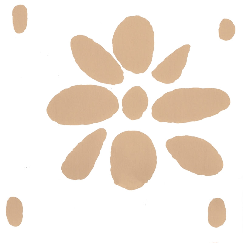Find 6380-05WP Wildflowers Ii Camel II on White by Quadrille Wallpaper