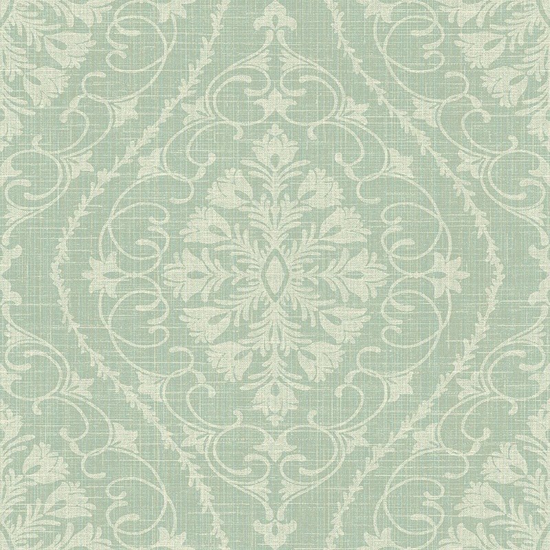 Buy 1620904 Bruxelles Green Damask by Seabrook Wallpaper
