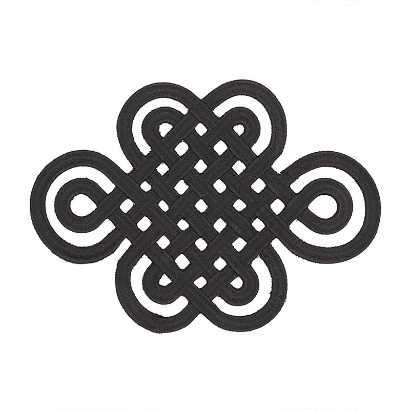 73051 | Good Luck Knot Applique, Black - Schumacher Fabric