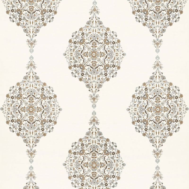 Purchase sample of 175320 Mehndi Linen Print, Flax by Schumacher Fabric