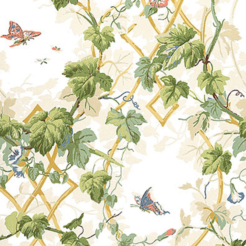 Search 5004490 Leafy Arbor Cream Schumacher Wallpaper