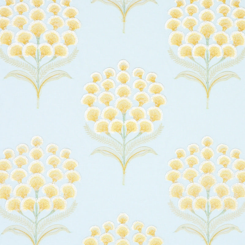 Purchase sample of 78811 Aurelia Embroidery, Sky by Schumacher Fabric