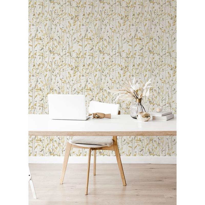 Order 2975-26240 Scott Living II Leandra Yellow Floral Trail Yellow A-Street Prints Wallpaper