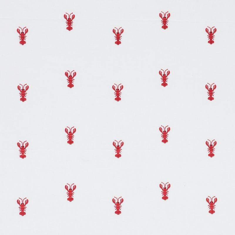 Purchase sample of 78801 Lobster Embroidery, White by Schumacher Fabric
