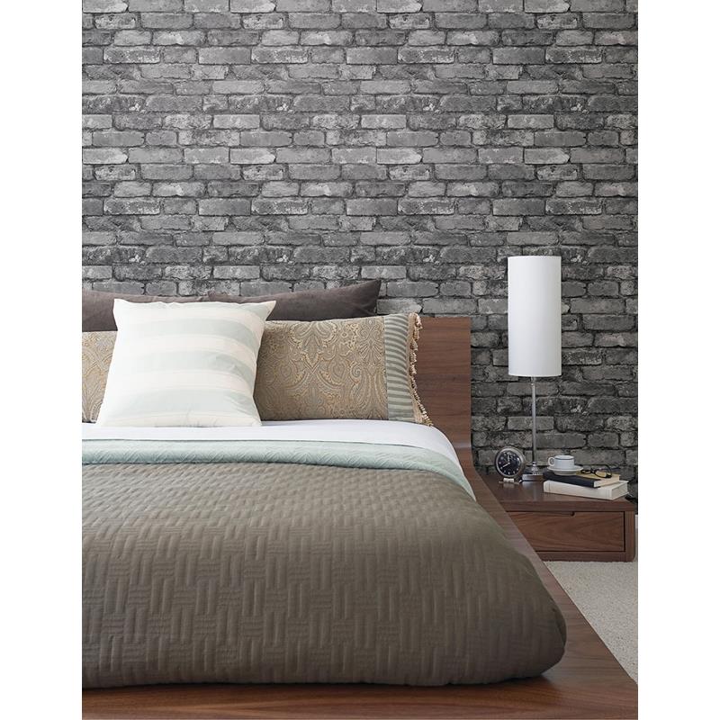Shop 2922-21260 Trilogy Debs Grey Exposed Brick Grey A-Street Prints Wallpaper