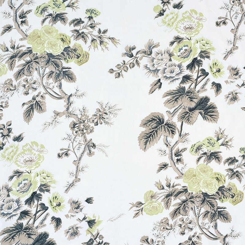 Purchase sample of 174455 Pyne Hollyhock, Green Tea by Schumacher Fabric