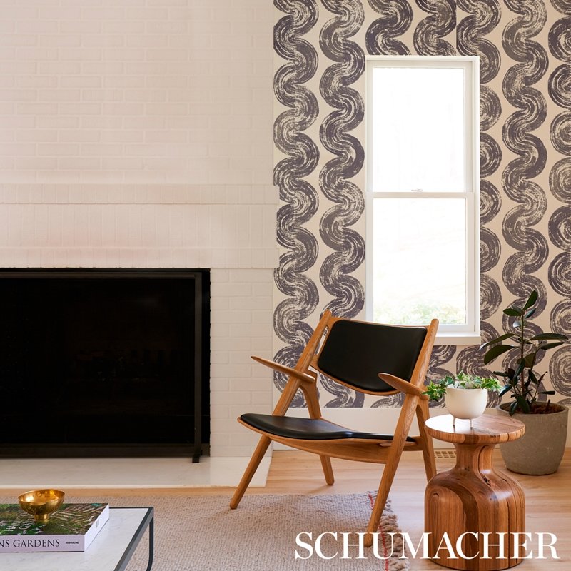 Buy 5013670 1975 Graphite Schumacher Wallcovering Wallpaper