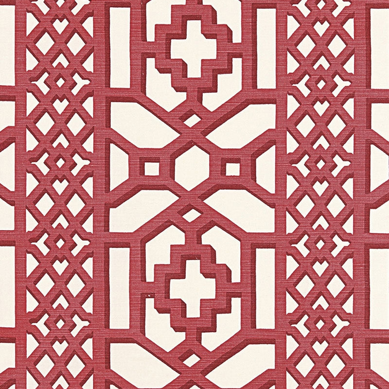 Purchase sample of 175742 Zanzibar Trellis Matte, Lacquer by Schumacher Fabric