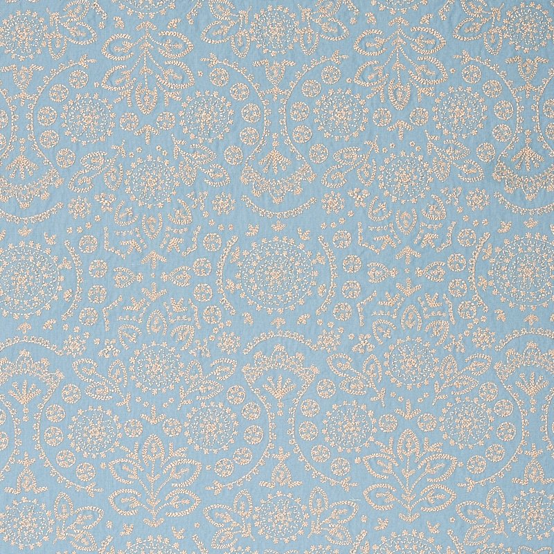 Purchase sample of 79860 Tiana Embroidery, Chambray by Schumacher Fabric