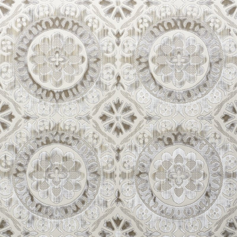 Purchase sample of 77642 Suzani Strie Velvet, Pearl by Schumacher Fabric