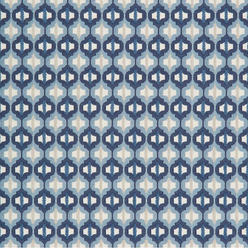 Sample 34794.5.0 Turned Out Tile Marine Blue Upholstery Contemporary F