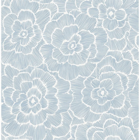 Find 2969-26039 Pacifica Periwinkle Blue Textured Floral Blue A-Street Prints Wallpaper