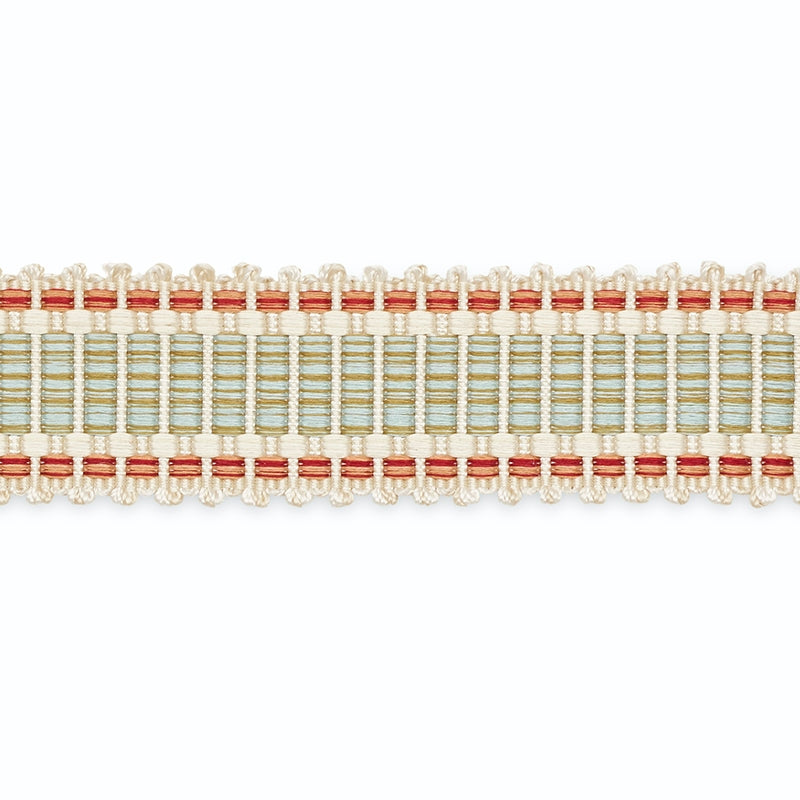 B107-16 | Eugenie Picot-Edge Braid, Ivory/Azure/Copper - Schumacher Fabric