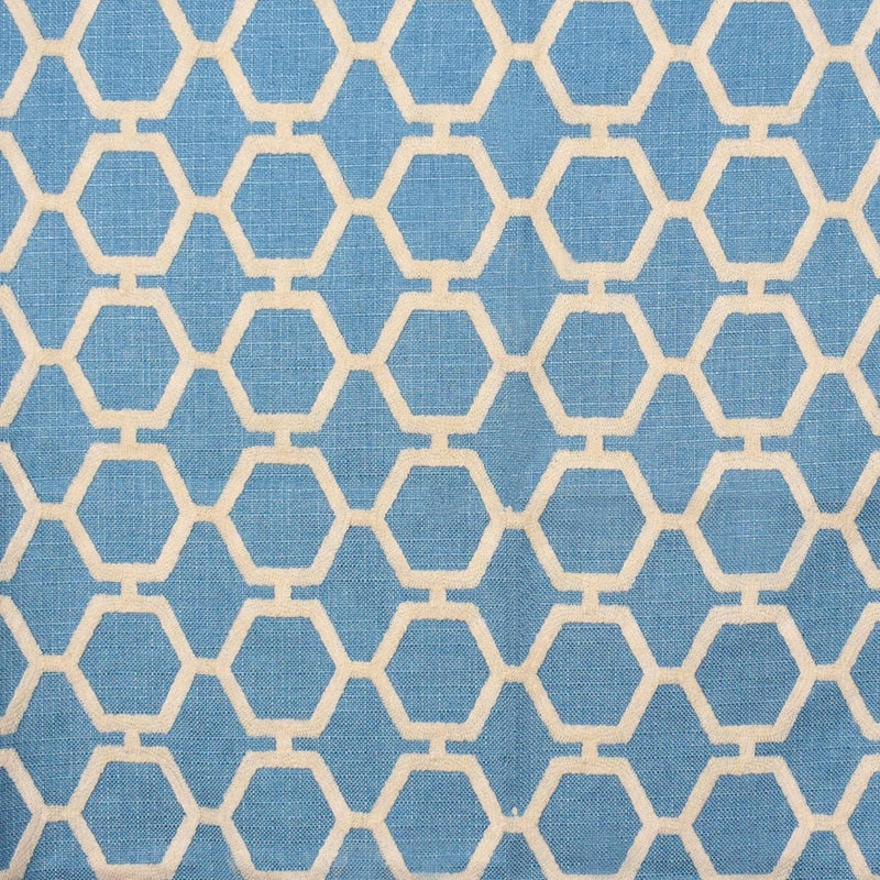 View F2277 Slate Blue Geometric Greenhouse Fabric