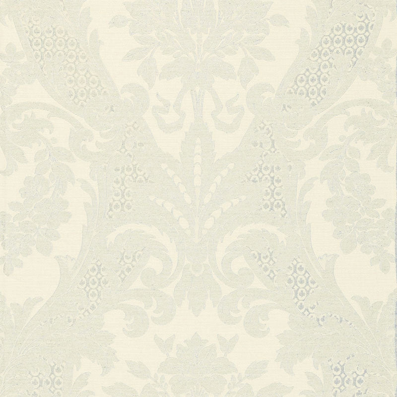 Purchase sample of 66341 Toscana Linen Damask, Powder Blue by Schumacher Fabric
