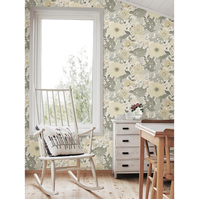 Shop 2999-13106 Annelie Victoria Pastel Floral Nouveau White Grey A-Street Prints Wallpaper