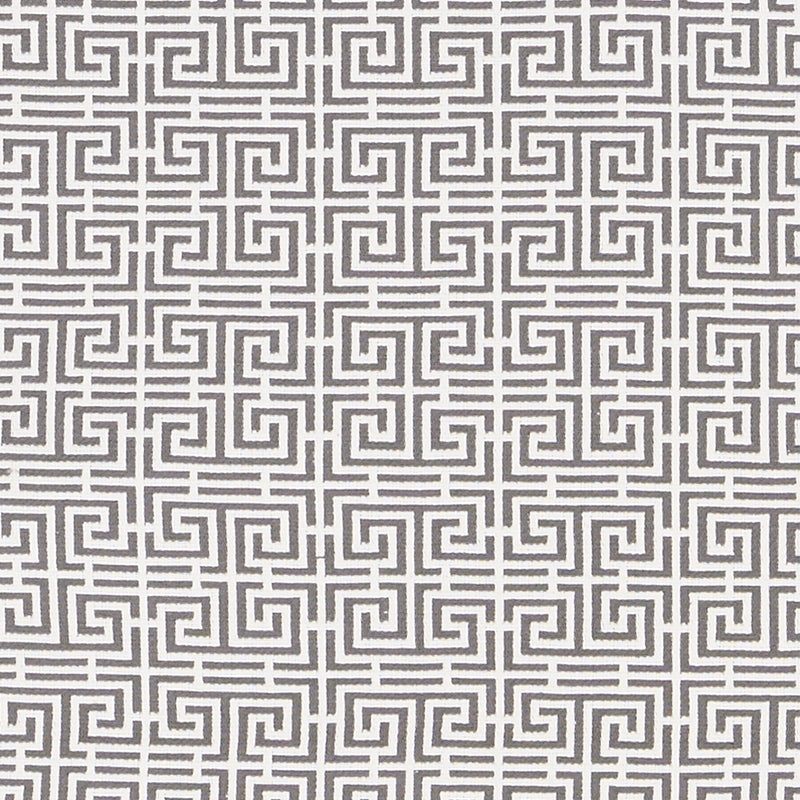 Purchase sample of 70564 Chinois Fret, Grey/White by Schumacher Fabric