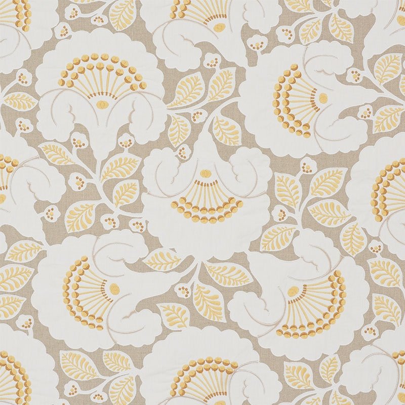 Purchase sample of 77300 Jackie Applique Embroidery, Natural by Schumacher Fabric