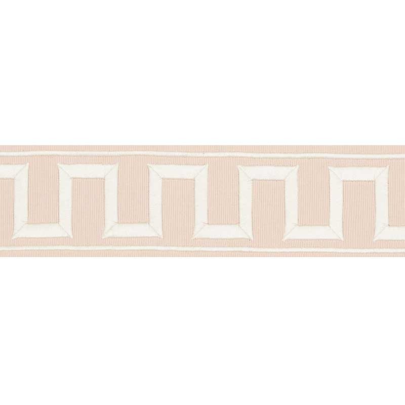 70800 | Greek Key Embroidered Tape, Blush - Schumacher Fabric