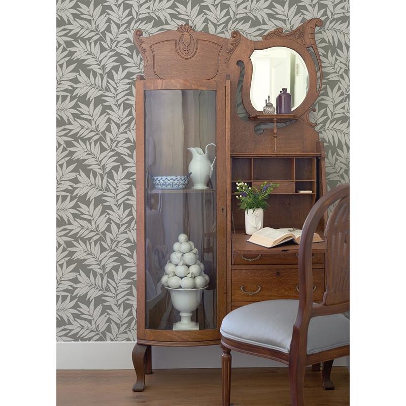 Looking for 2970-26123 Revival Morris Dark Grey Leaf Wallpaper Dark Grey A-Street Prints Wallpaper