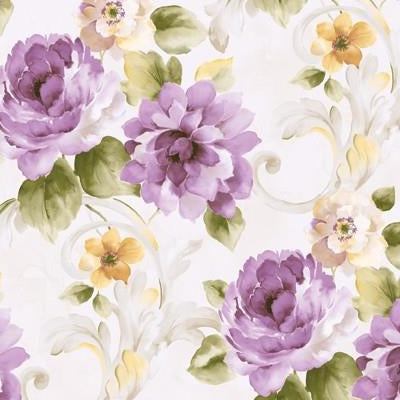 Buy FF50309 Fairfield Purples Floral by Seabrook Wallpaper