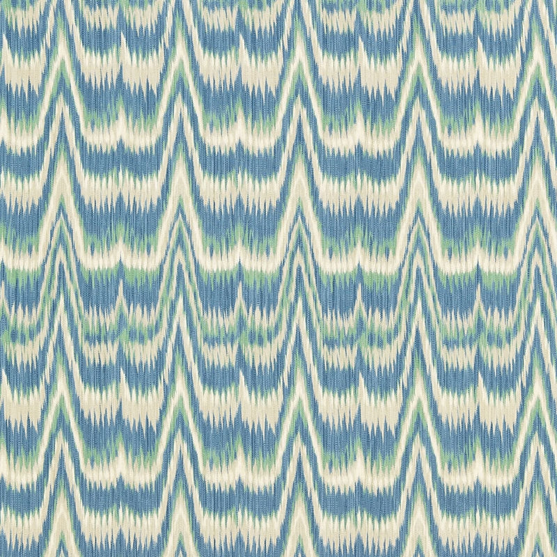 Purchase sample of 175120 Kamalia Ikat Print, Aegean by Schumacher Fabric