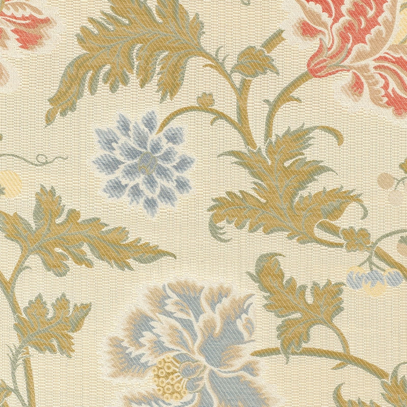 Purchase sample of 62192 Lampasso Flori, Berry by Schumacher Fabric