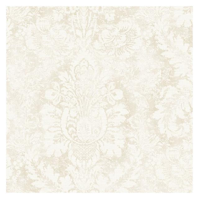 View AF37713 Flourish (Abby Rose 4) Neutral Valentine Damask Wallpaper in Taupe & Linen  by Norwall Wallpaper