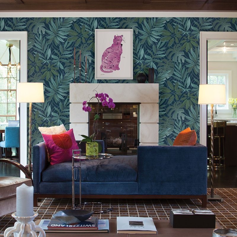 Purchase 2763-24201 Moonlight Blue Botanical A-Street Prints Wallpaper