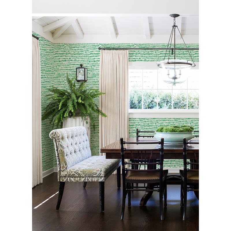 View 4081-26358 Happy Runes Green Brushstrokes Green A-Street Prints Wallpaper