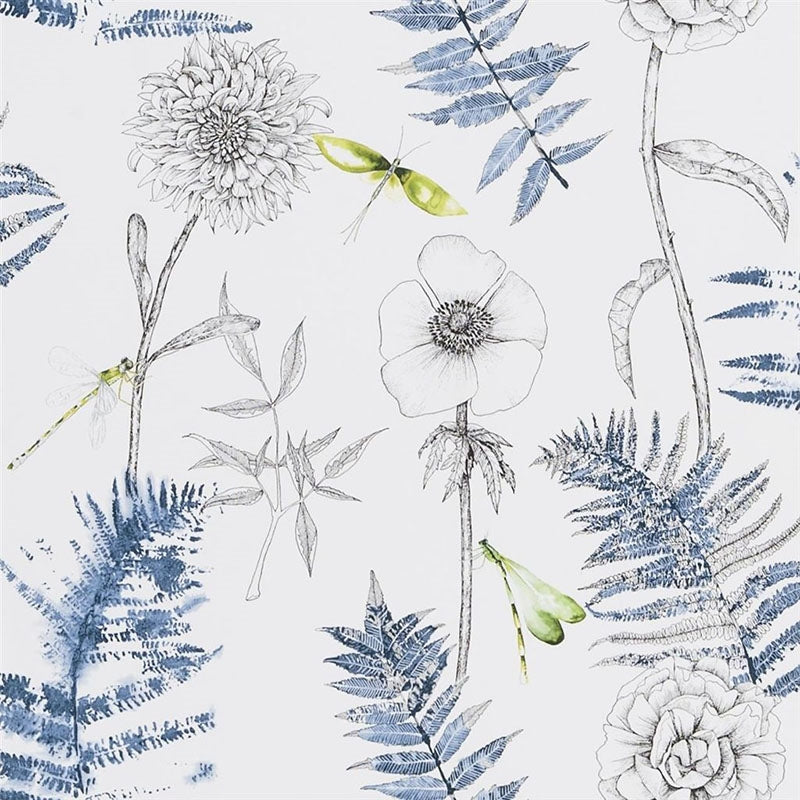 Sample PDG1022-01 Acanthus Indigo by Designer Guild Wallpaper