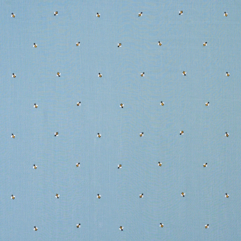 Purchase sample of 78421 Honey Bee Embroidery, Sky by Schumacher Fabric