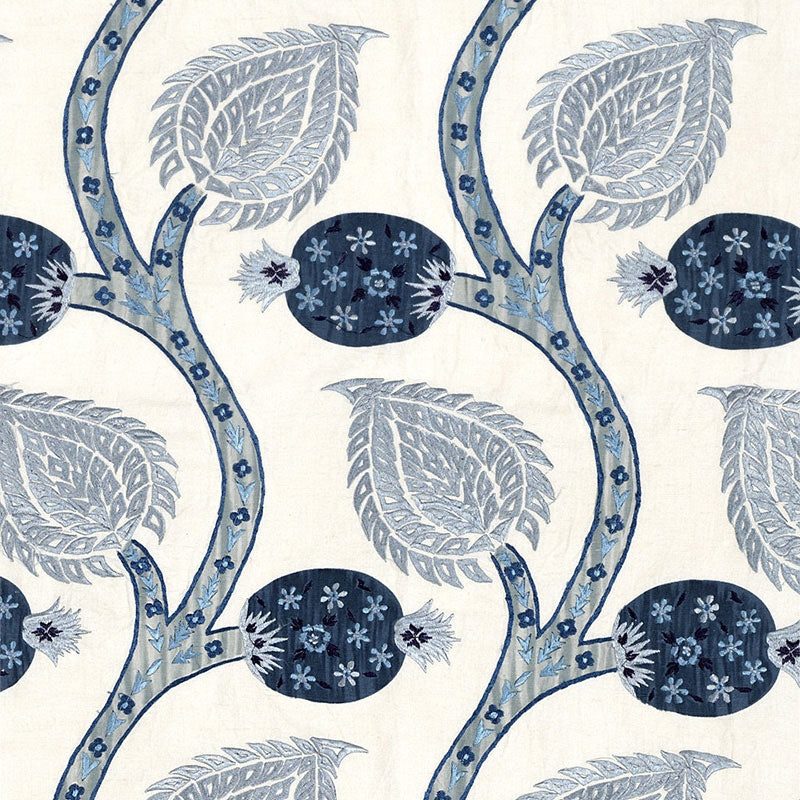 Purchase sample of 174181 Nurata Embroidery, Lapis by Schumacher Fabric