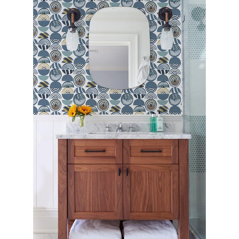 Search 4014-26446 Seychelles Mahe Blue Mod Geometric Wallpaper Blue A-Street Prints Wallpaper