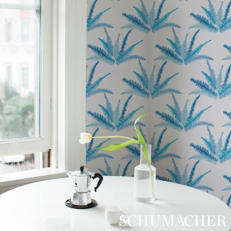 Select 5012620 Canyon Ferns Lagoon Schumacher Wallcovering Wallpaper