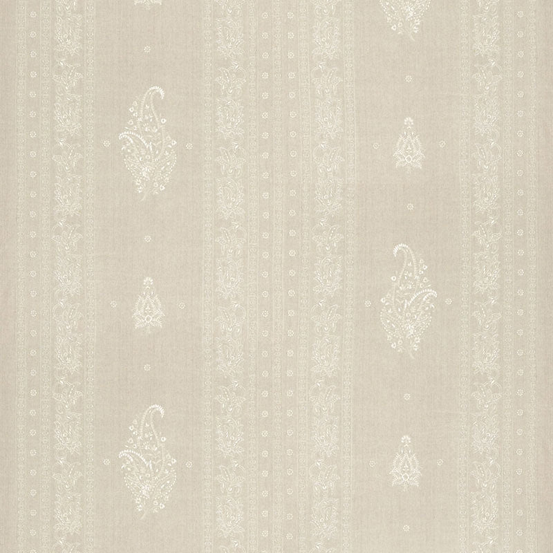 Purchase sample of 65800 Jaipur Linen Embroidery, Flax by Schumacher Fabric